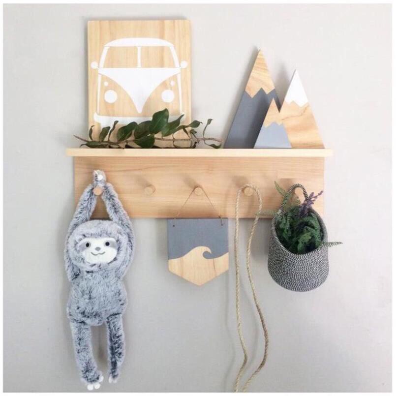Móc treo đồ gắn tường gỗ thông chữ T - Kệ gỗ treo tường trang trí - Chịu Lực Tốt, Chống Mối Mọt - Bh 12 tháng