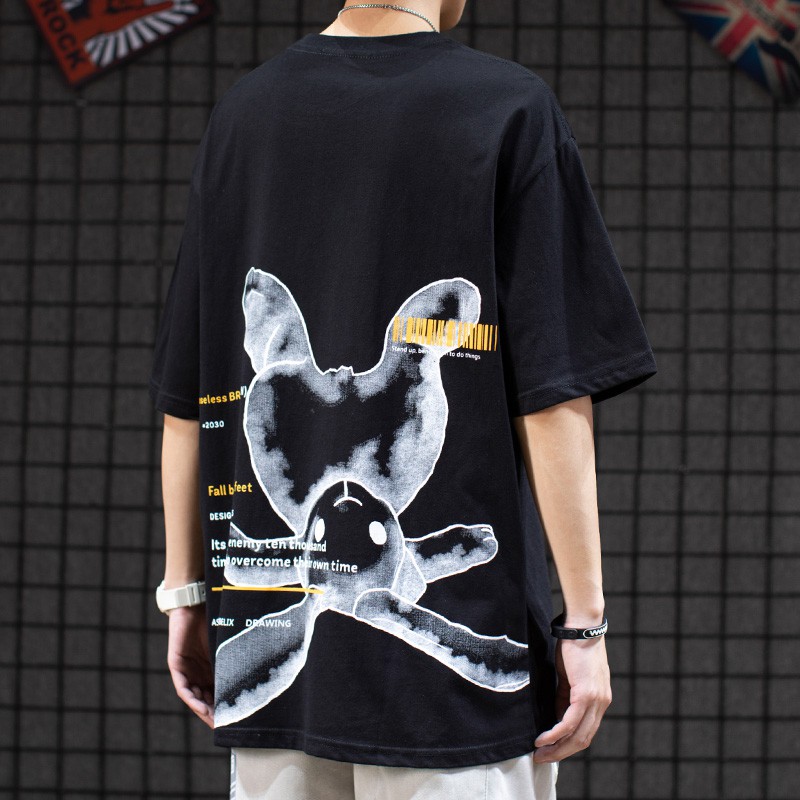 Áo Thun Tay Lỡ Dáng Rộng Phong Cách Hàn Quốc Cá Tính Cho Nam