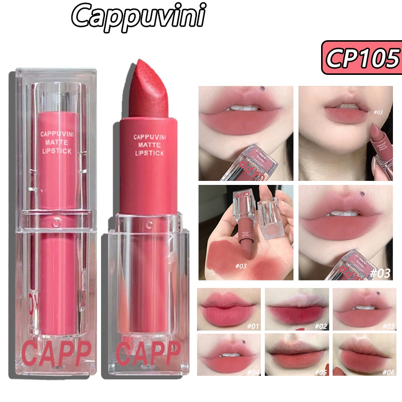 Son lì CAPPUVINI 3.5g màu trắng đào dễ thương xinh xắn