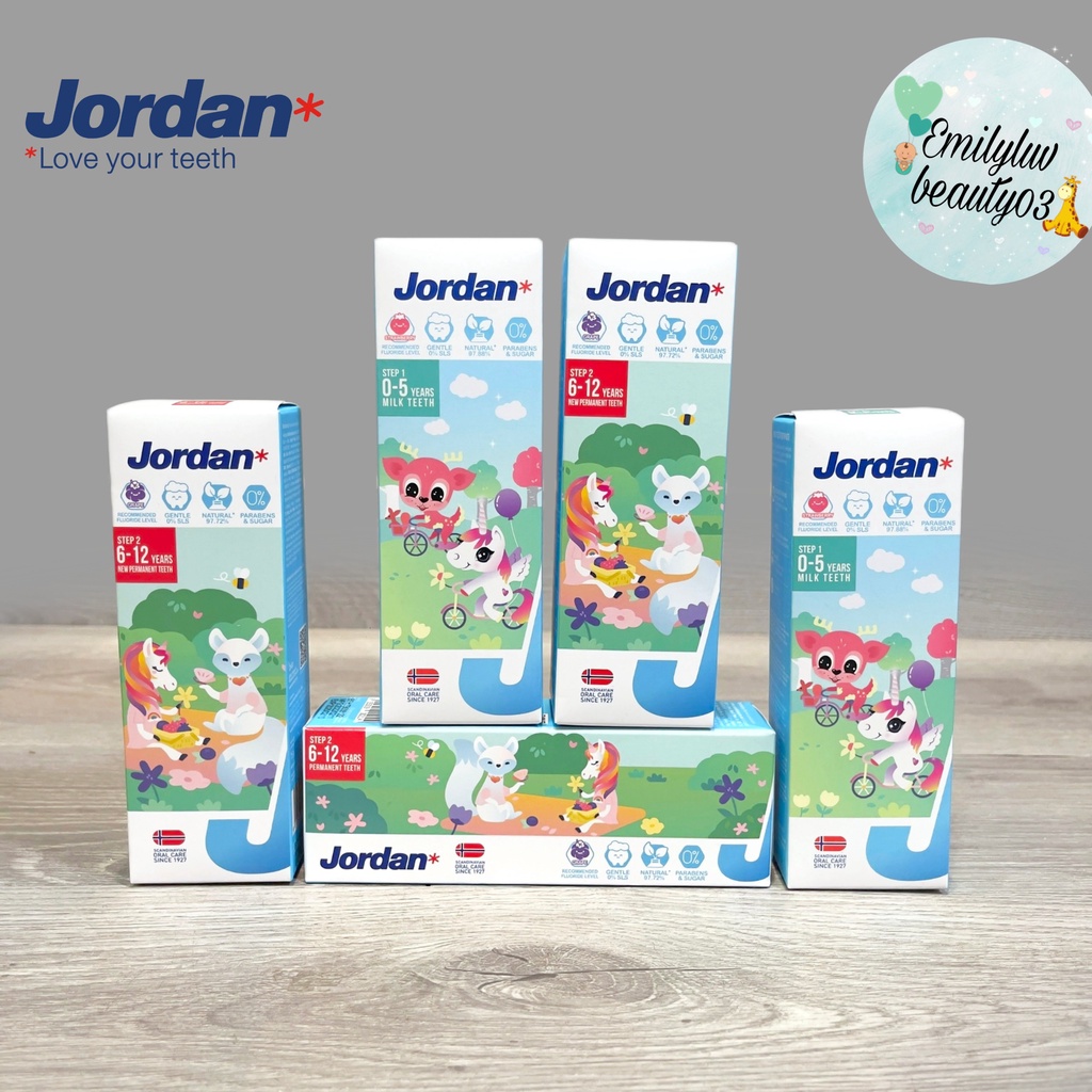 Kem đánh răng Jordan cho bé từ 0 đến 12 tuổi Tuýp 75g