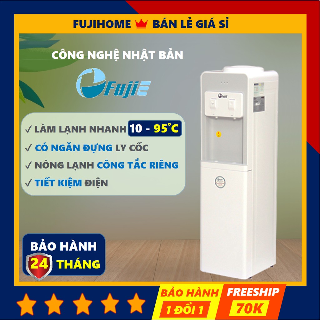 Cây nước nóng lạnh cao cấp FUJIHOME WD606C, bình lọc máy lọc nước nóng lạnh mini uống an toàn công nghệ Nhật Bản