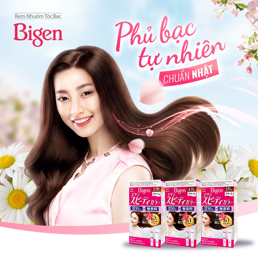 Thuốc nhuộm tóc phủ bạc dạng kem Bigen Speedy Color Cream 80ml