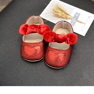 Giày tập đi búp bê đính nơ dễ thương cho bé gái