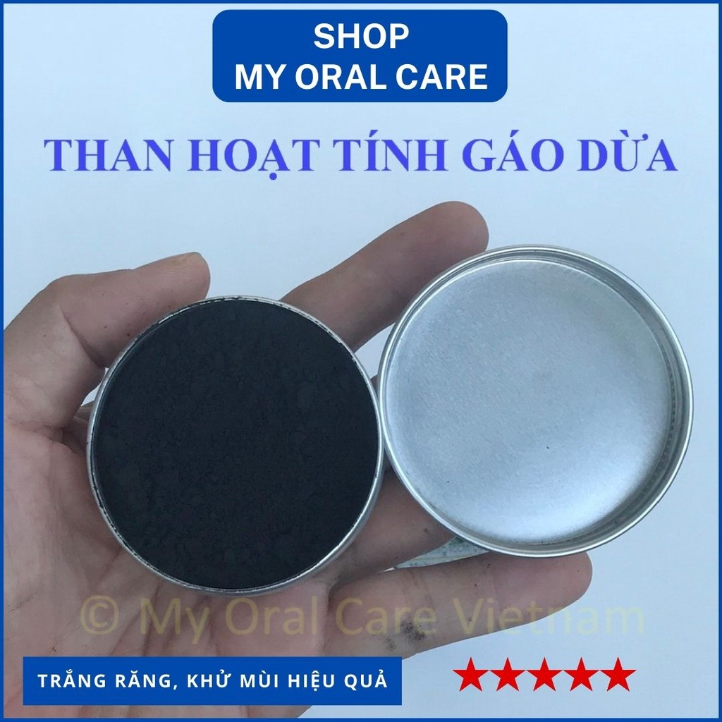 Bột than hoạt tính từ gáo dừa, đánh trắng răng, hấp thụ mùi hôi, dễ dùng, hiệu quả-My Oral Care