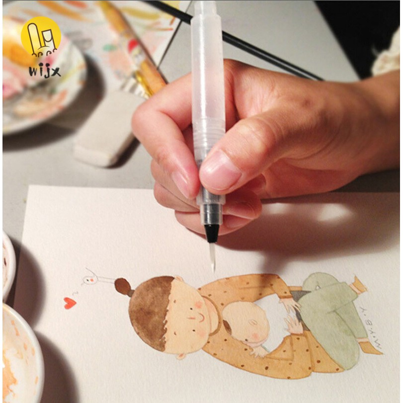 Set 1/3 bút cọ vẽ màu nước có thể bơm mực kích thước khác nhau