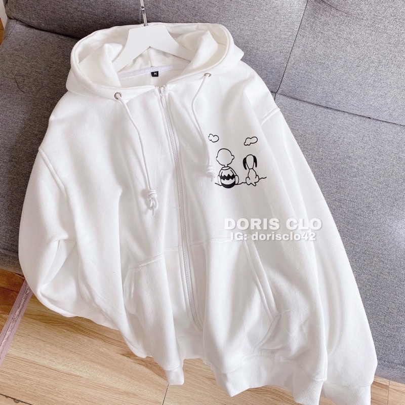 Áo khoác nỉ ngoại dây kéo có nón 2 lớp unisex ulzzang nam nữ