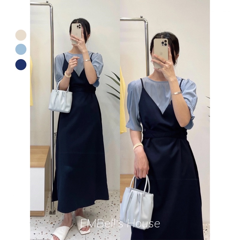 Váy liền buộc eo freesize phong cách HQ V7