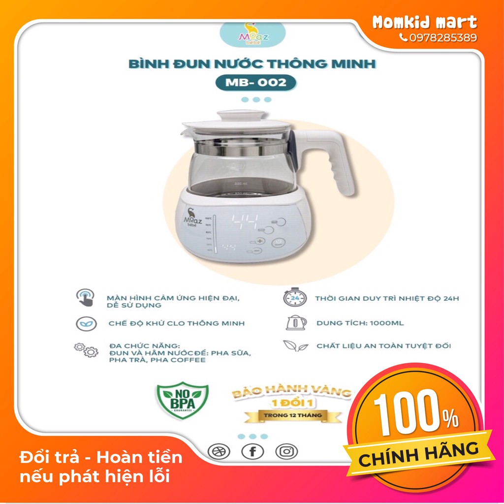 Bình đun nước hâm sữa thông minh Moaz bébé MB-002