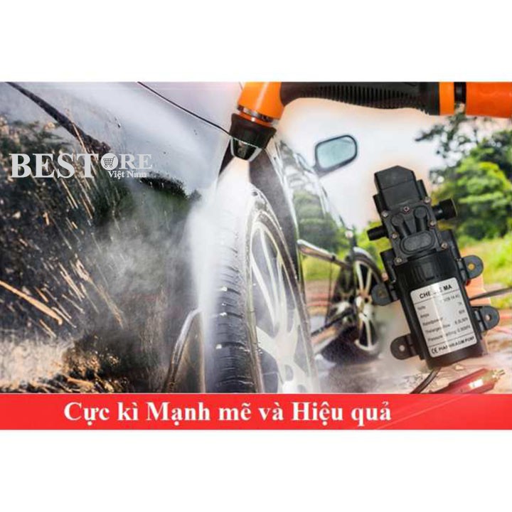 Bộ Máy bơm rửa xe tăng áp lực nước mini - Tặng nguồn xịn