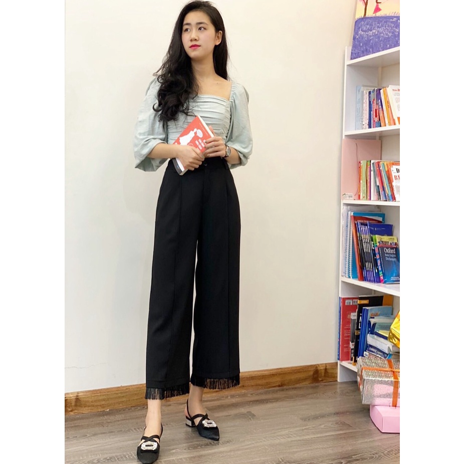 Quần ống xuông Nữ, quần ống rộng Nữ Culottes MNG khoá trước đẹp và sang