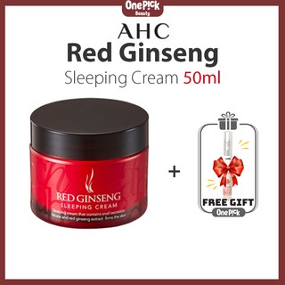 OnePick) Kem dưỡng da ban đêm chứa hàm lượng hồng sâm và chất nhầy ốc sên, cung cấp dưỡng chất và dưỡng ẩm cho da [AHC Red Ginseng Sleeping Cream 50ml]
