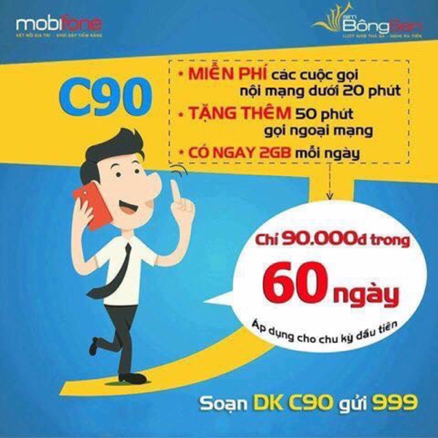 Sim 4G C90 62Gb . Free nghe gọi