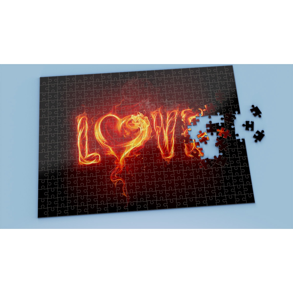 Tranh ghép hình Artistic - Tranh ghép hình LOVE - Mẫu 1 - Nhận in theo yêu cầu