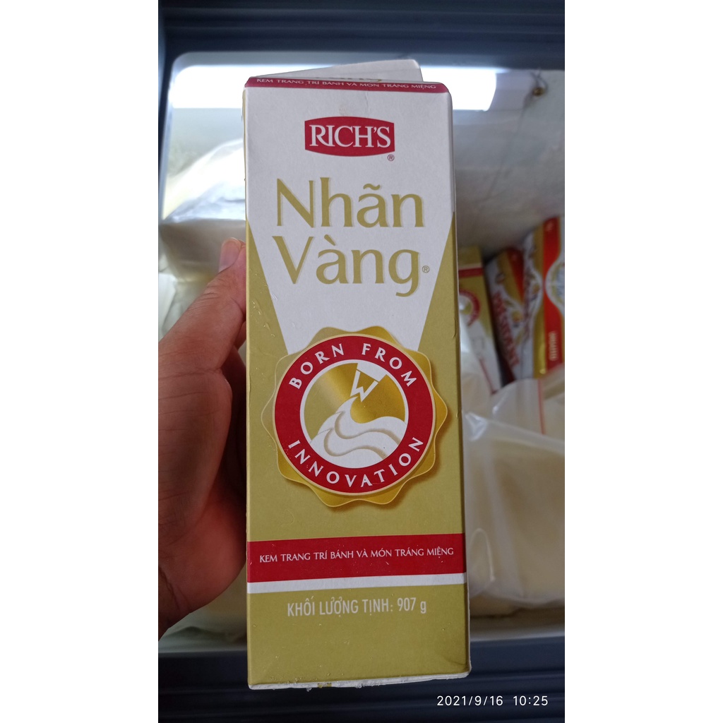 HỎA TỐC  Kem TOPPING trang trí bánh GOLD LABEL nhãn vàng RICH'S 1 L