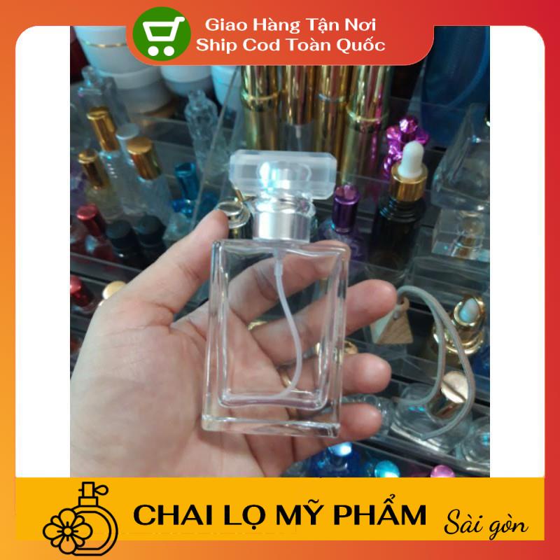 Lọ Chiết Nước Hoa ❤ SIÊU RẺ ❤ Lọ chiết nước hoa 30ml,50ml hình chữ nhật nắp trong đựng dầu thơm, phụ kiện du lịch