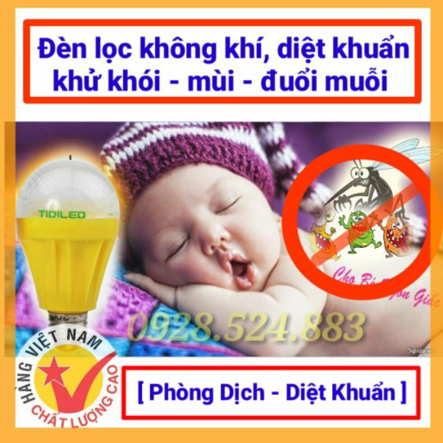 [ Phòng Dịch - Diệt Khuẩn ] Đèn Led ION Âm Khử Khói - Diệt Trùng - Đuổi Muỗi - Khử Hôi Chân, Hôi Nách.