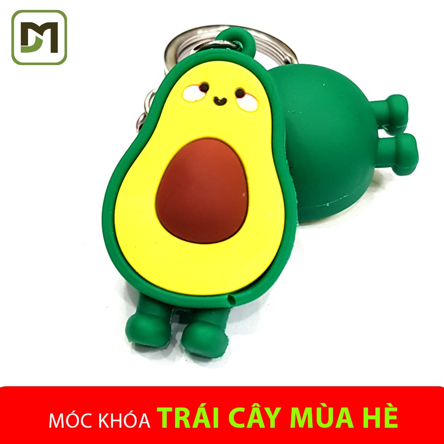BST Móc khóa trái cây màu hè sầu riêng, bơ, cà rốt, dâu đỏ, xương rồng dễ thương nhựa cao cấp