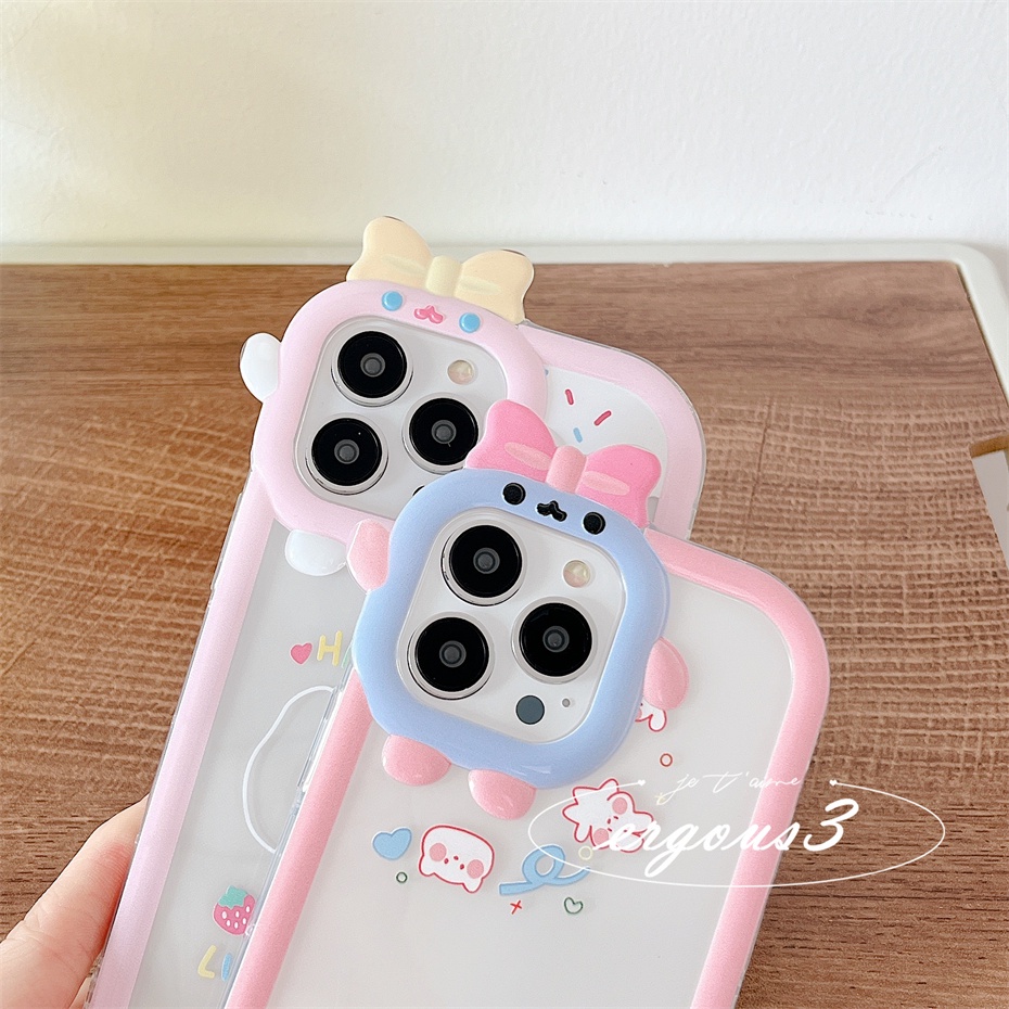 Ốp Điện Thoại Mềm Hình Thỏ Hồng Cho iPhone 14 13 12 11 Pro Max SE2020 X XR Xs Max 7 8 6 6s +