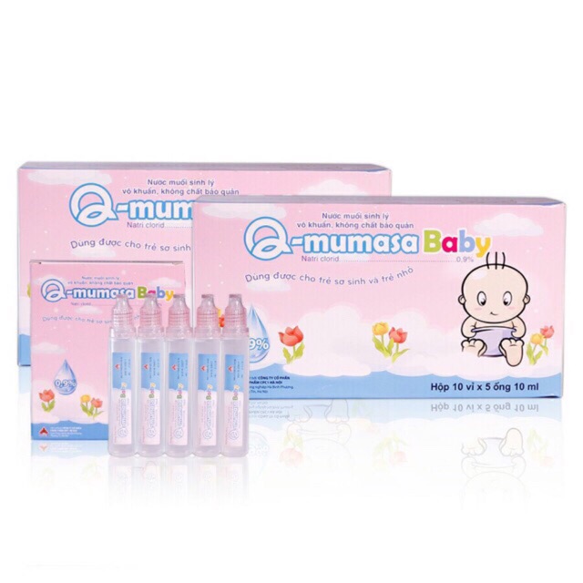 Sữa tắm Amibebe + nước muối sinh lý Q-mumasa