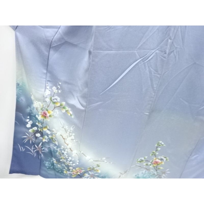 Antique Kimono Nhật Bản - Branch Ume and Peony - Cành hoa mơ và hoa mẫu đơn