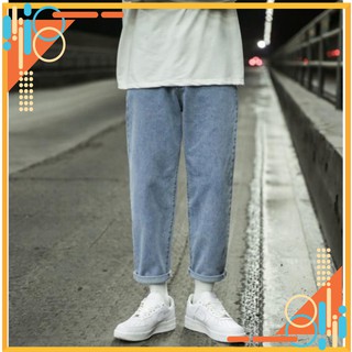 Quần Jean Baggy Nam Chất Bò Cao Cấp Xanh Bạc Lưng Chun Kiểu Dáng Thời Trang Xịn