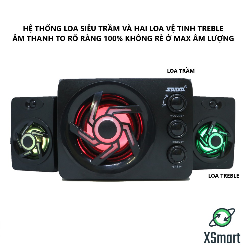 Loa Vi Tính Bluetooth Gaming SADA D-209 Super Bass Phiên bản nâng cấp của 2GOOD Dùng Cho Máy Tính PC Laptop Điện Thoại | BigBuy360 - bigbuy360.vn