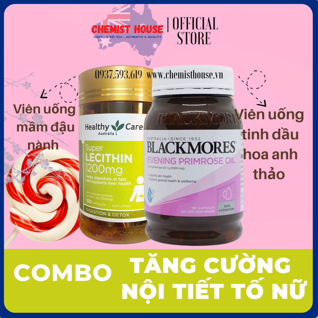 Combo Tăng Cường Nội Tiết Tố Nữ (Blackmores Anh Thảo + Mầm Đậu Nành)