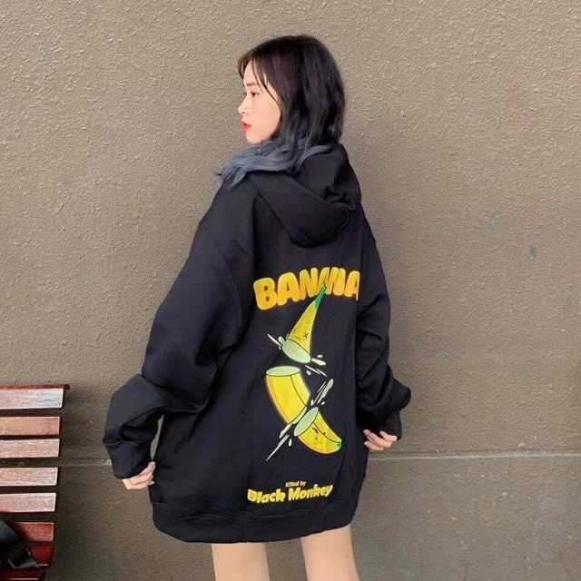 Áo khoác hoodie in hình Banana Cho Nam Nữ Và Cặp Đôi LOKI SHOP Có 3 Màu Chất Nỉ Unisex dây kéo Form rộng Ulzzang | BigBuy360 - bigbuy360.vn