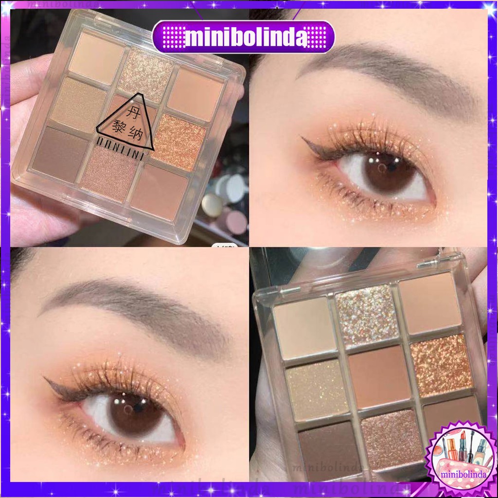 [ Hàng mới về] Bảng Mắt 9 Ô Vuông Danlini Baby Tông Màu Nâu Cam Vàng Nhũ Siêu HOTTREND | BigBuy360 - bigbuy360.vn