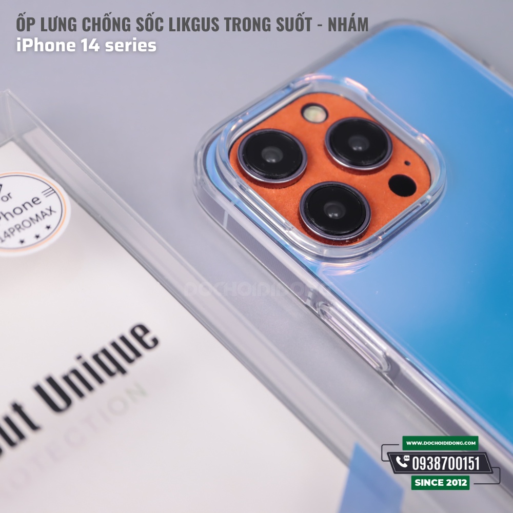 Ốp lưng chống sốc cho iPhone 14 - 14 Plus - 14 Pro - 14 Pro Max LIKGUS trong suốt/ trong nhám