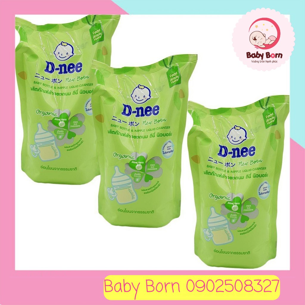 Nước rửa bình sữa, nước cọ bình DNEE ORGANICS bịch 600ml hàng - Thái Lan