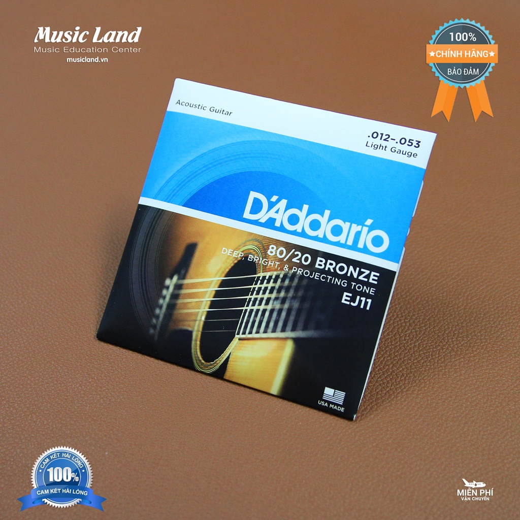 Dây Đàn Guitar Acoustic D'Addario EJ11 – Chính Hãng