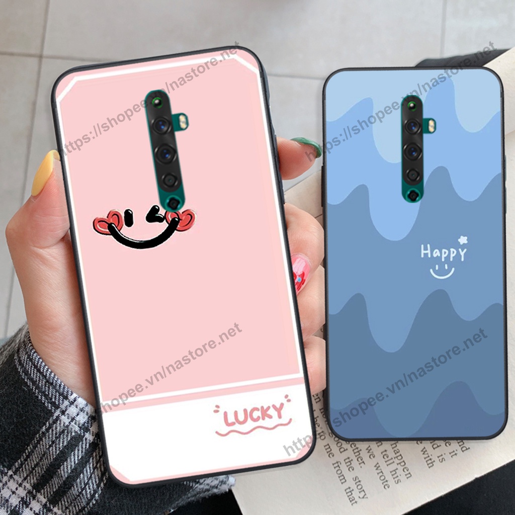 Ốp lưng Oppo Reno / Reno 2 / Reno 2Z / Reno 2f / Reno2 F mặt cười, họa tiết caro đơn giản đẹp cute