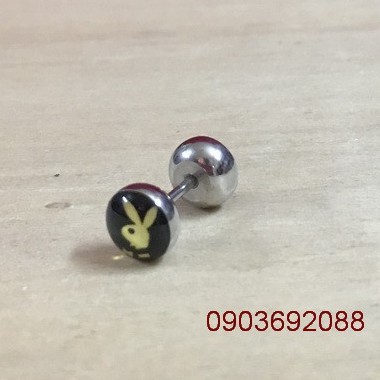 Bông tai inox hình play boy - phụ kiện thời trang BT23