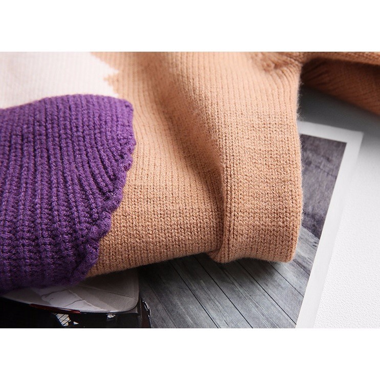 AL3069 - Áo len cổ tròn cho bé gái từ 2-3 tuổi hàng nhập