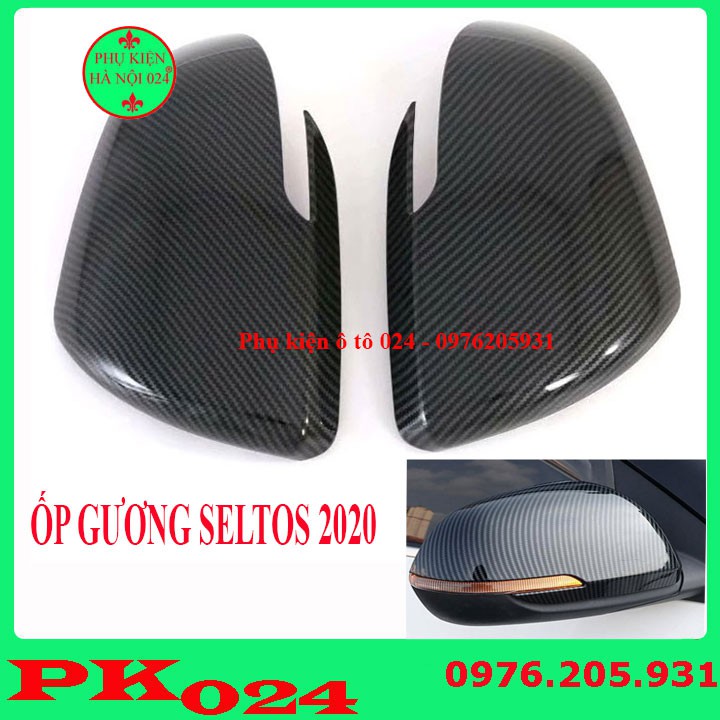 [Seltos 2020] Ốp Gương Chiếu Hậu Seltos 2020 Vân Cacbon