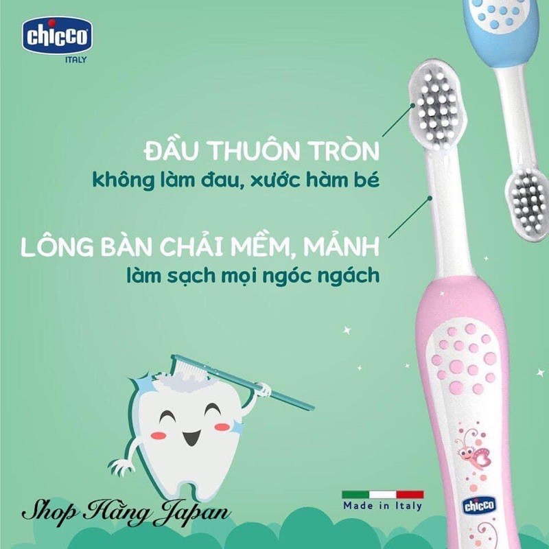 Bàn chải Chicco Ý cho bé từ 6 - 36 tháng hàng chính hãng