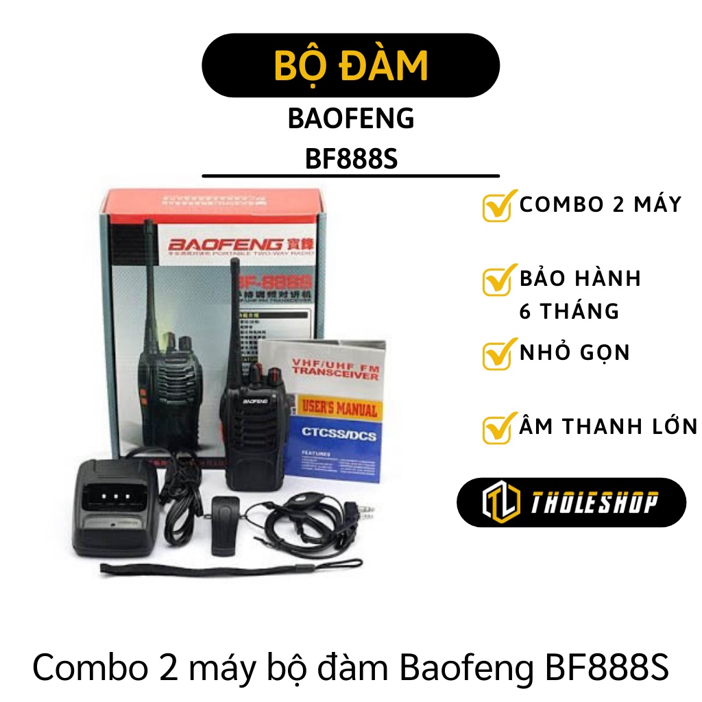 Combo 2 Máy Bộ Đàm Baofeng BF888S cự ly đến 5km full phụ kiện đi kèm 2636