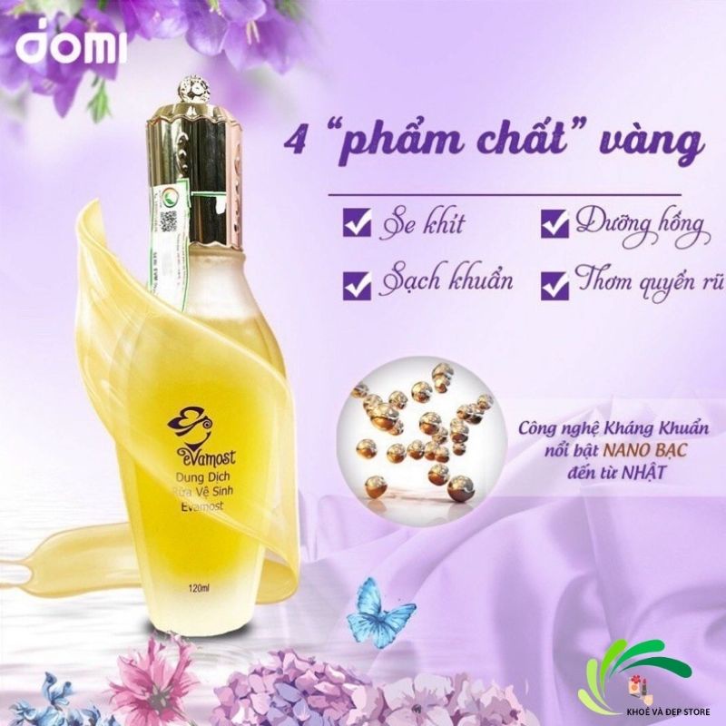 Dung Dịch Vệ Sinh Phụ Nữ EVAMOST 120ml chính hãng, tinh chất vệ sinh phụ nữ nhã phương