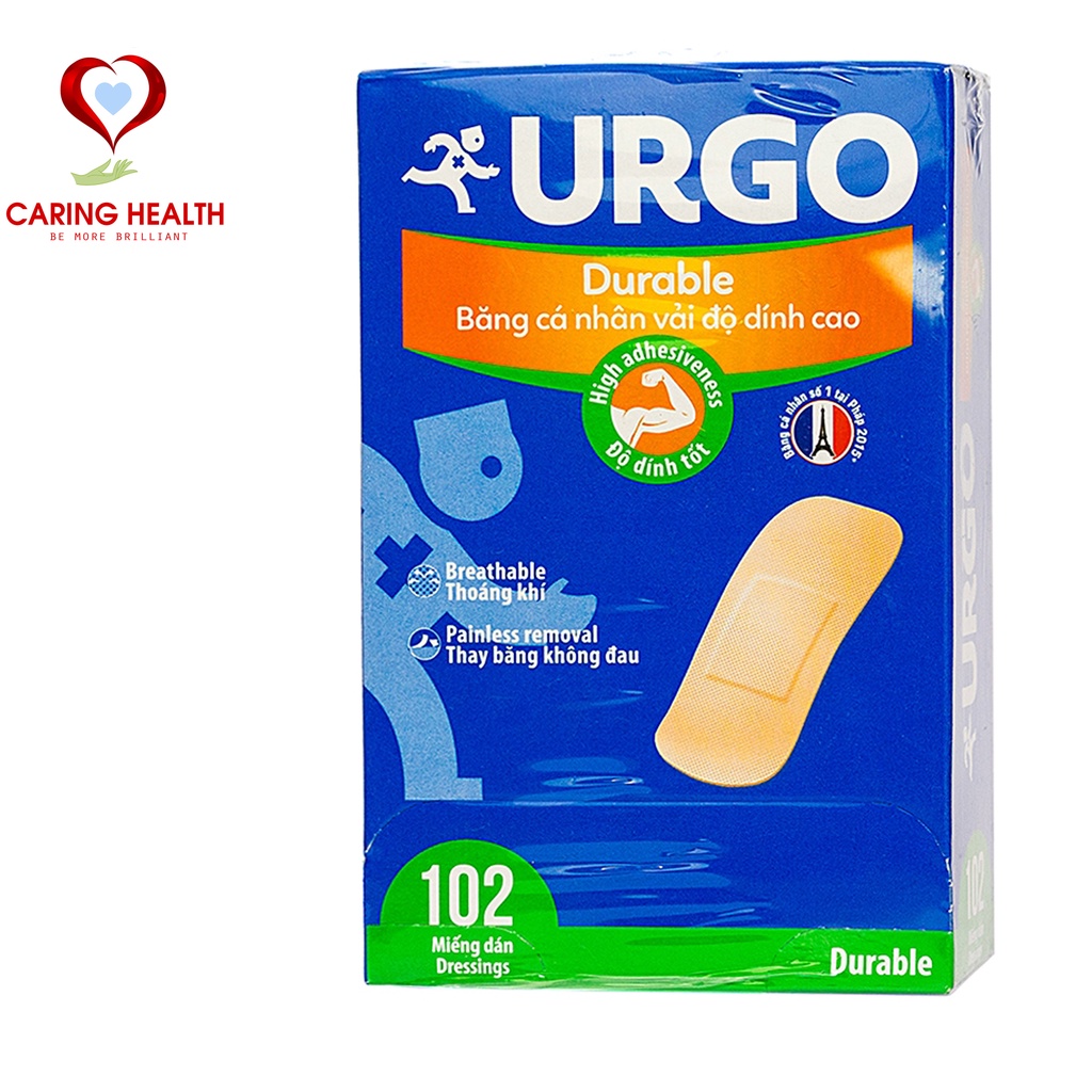 Băng cá nhân độ dính cao Urgo Durable 102 miếng