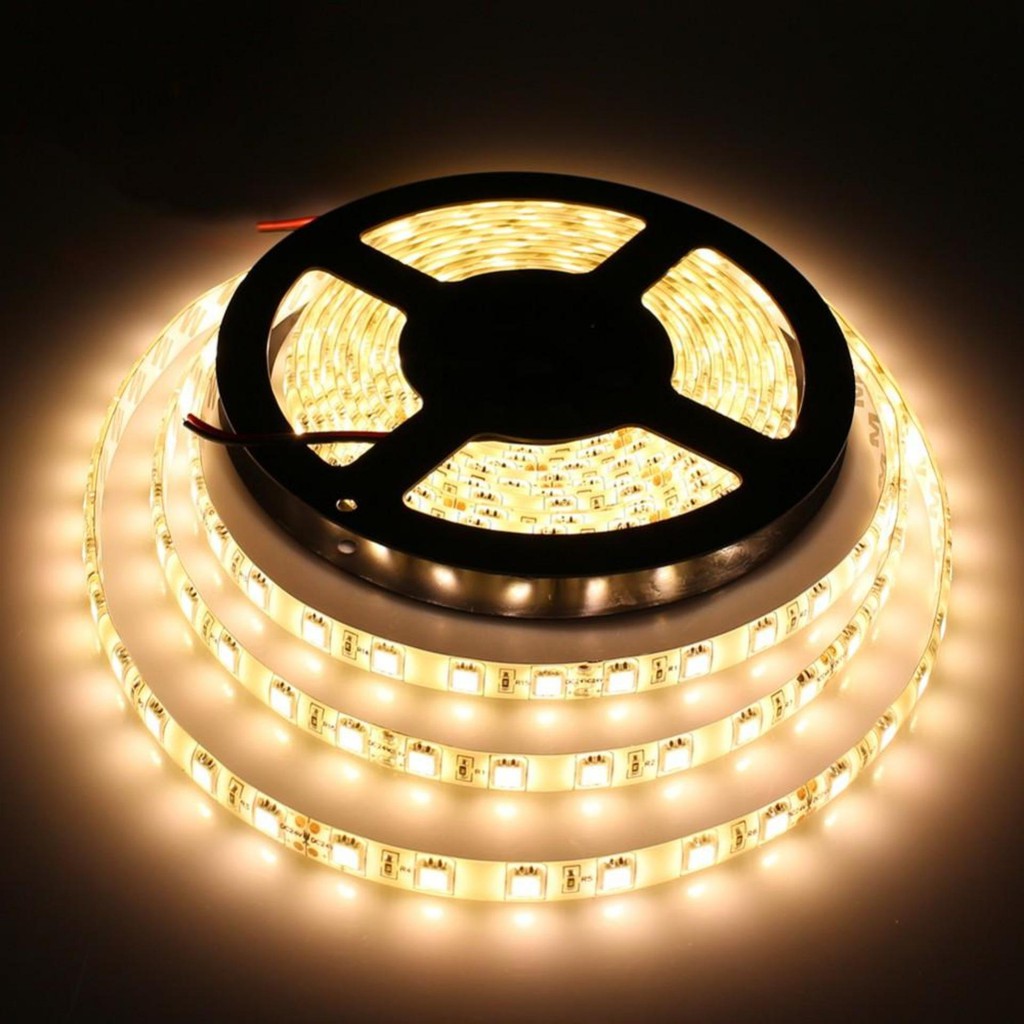 Cuộn Led dây dán 5m 5050 có keo đơn màu Vàng