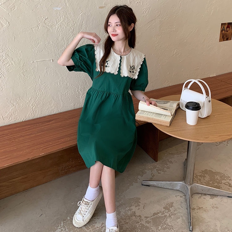 Đầm Chữ A Cột Dây Tay Phồng Thời Trang Retro 2022 Cho Nữ