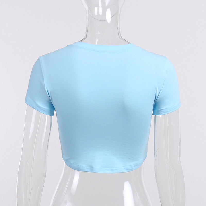 Áo Thun Nữ Ngắn Tay Cổ Tròn In Hình Chân Dung Thời Trang