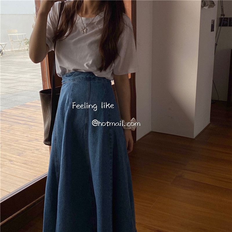 Chân Váy Jean Dáng Xoè Dài Taobao Order Phong Cách Hàn