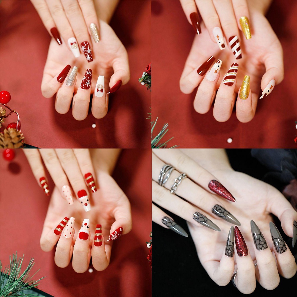 Bộ 24 Móng Tay Giả Che Phủ Toàn Diện Có Thể Tháo Rời