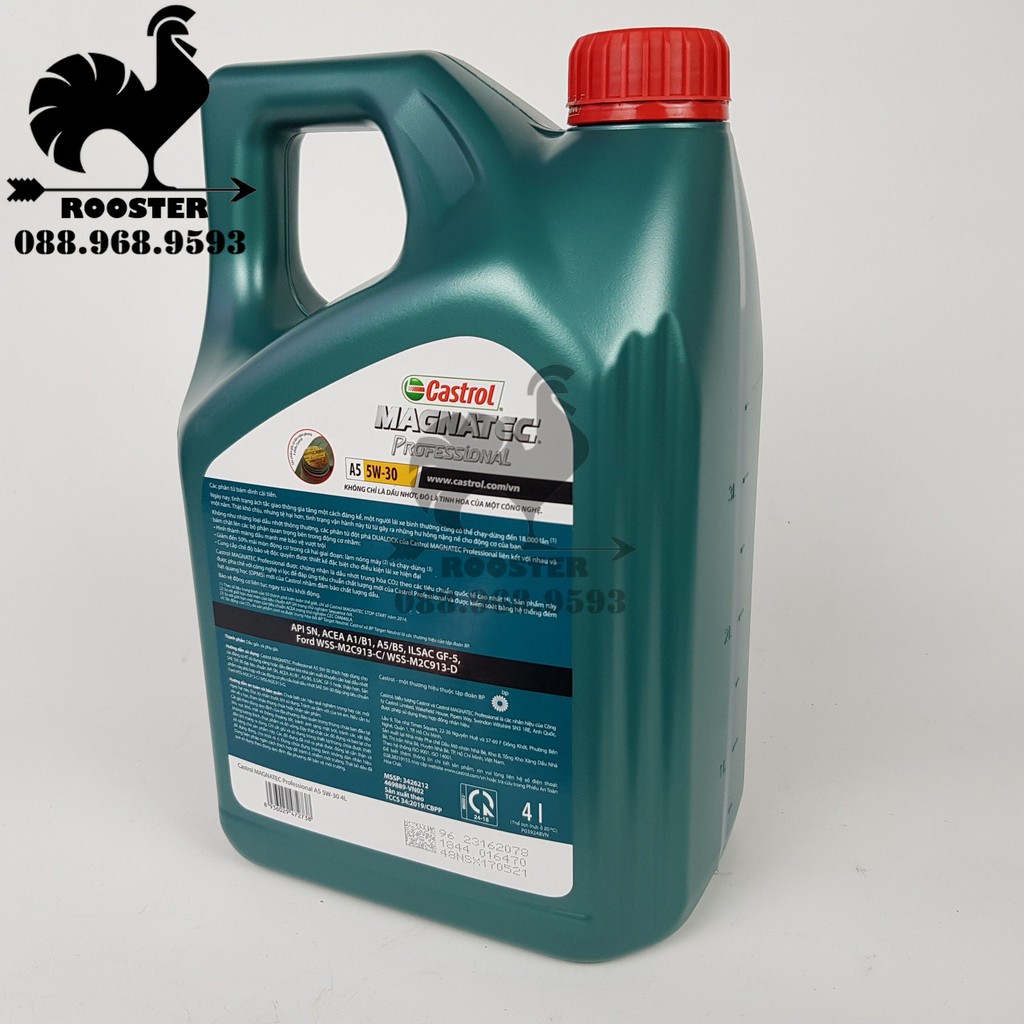 [Hàng chính hãng] Dầu nhớt động cơ Castrol 5W30 tổng hợp toàn phần 5W30 - Castrol Magnatec Professional (4L)