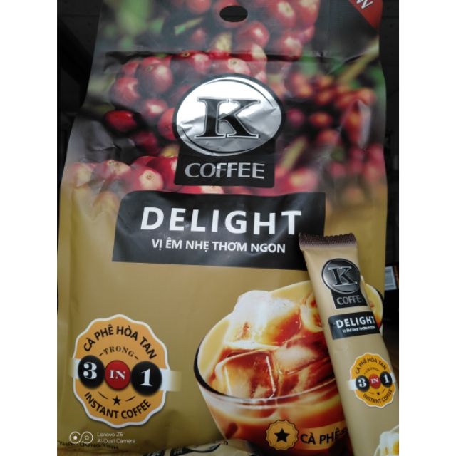 Cà phê sữa hòa tan 3in1 K COFFEE DELIGHT - Bịch 36 gói/ Date 2021