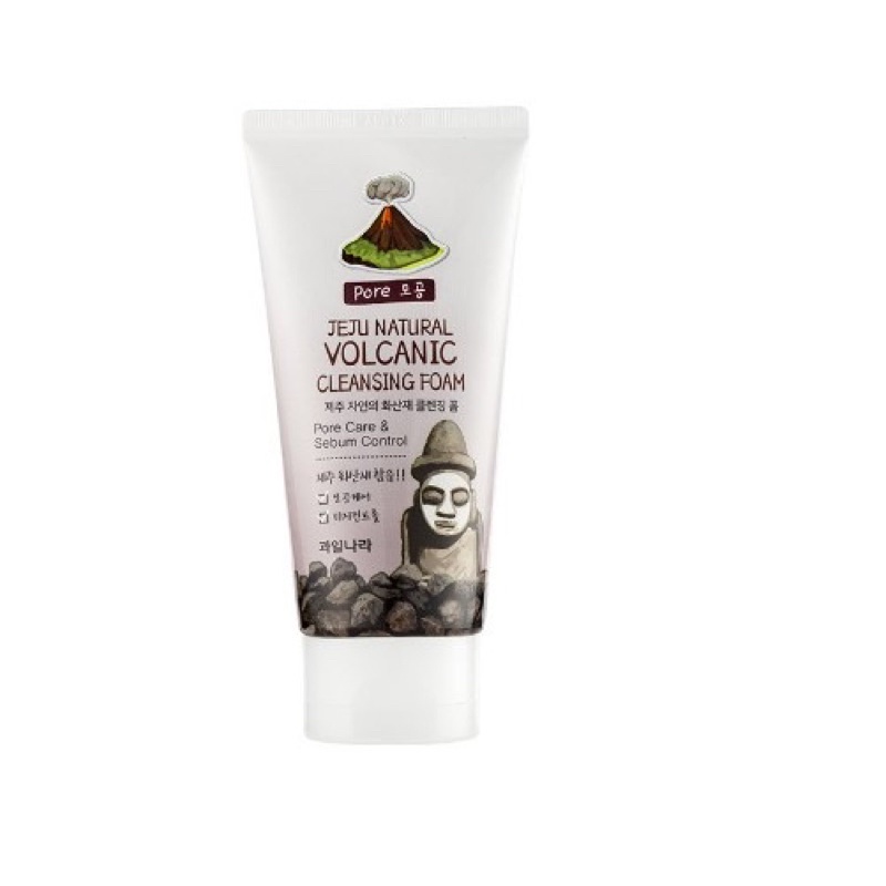 Sữa rửa mặt than hoạt tính Welcos jeju natural volcanic cleansing foam 120g