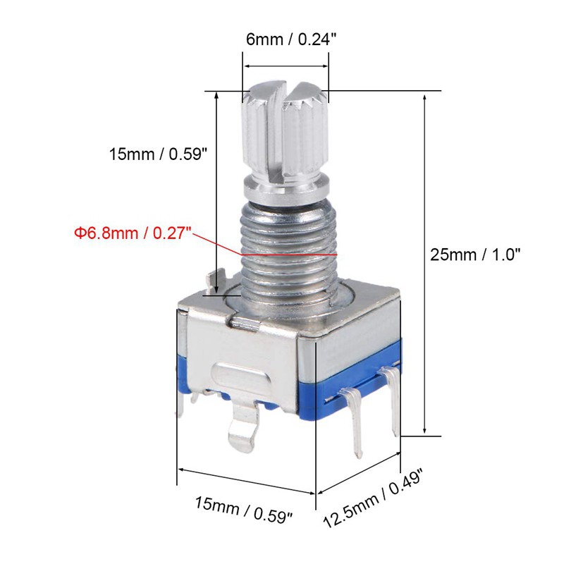 Set 10 Công Tắc Mã Hóa Xoay 360 Độ Ec11 5 Pins 15mm