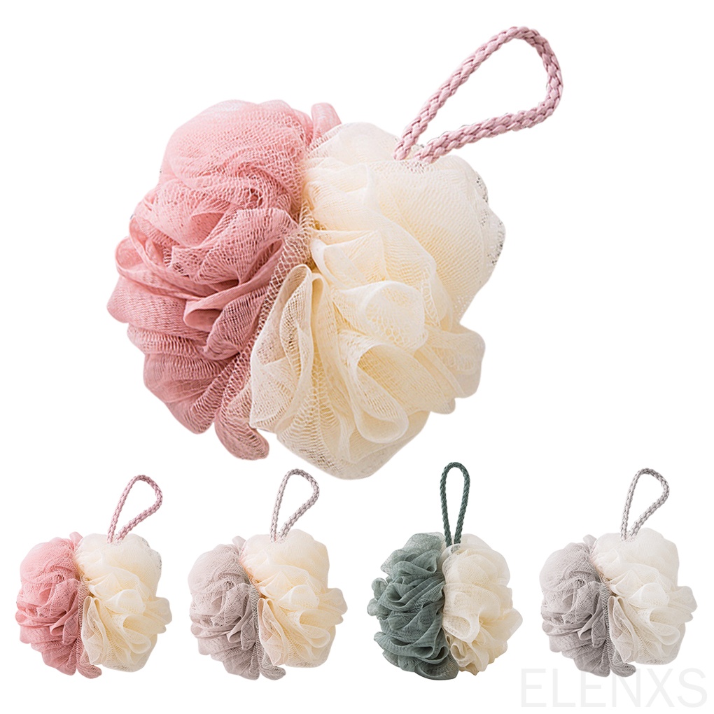 Bông tắm lưới hai màu hình hoa làm sạch cơ thể 11cm